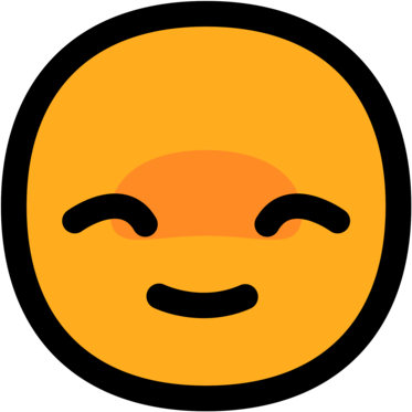 A gently smiling yellow emoji face with happy eyes.